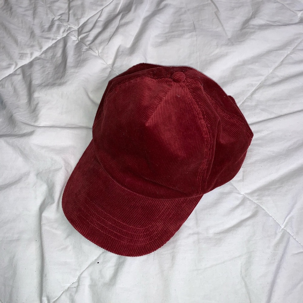 Ruby Red Corduroy Baseball Cap